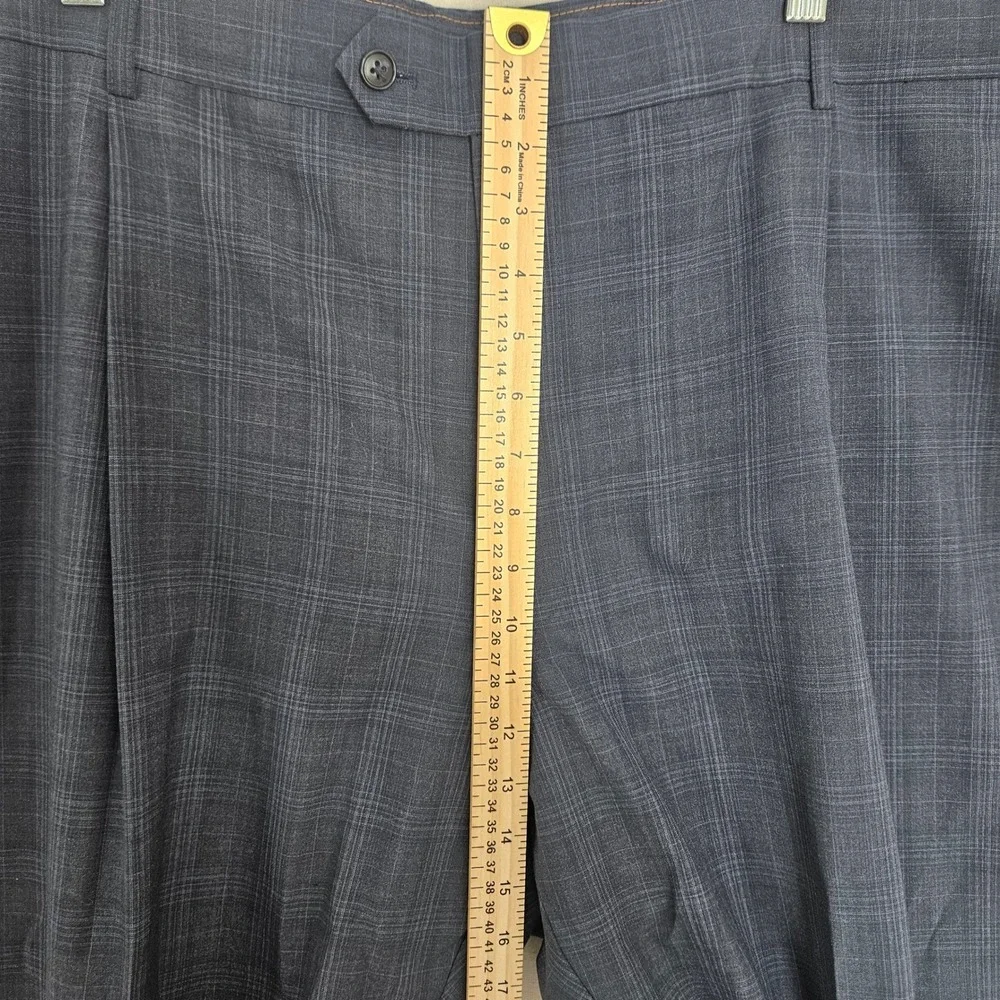 Coogi Luxe Mens 3 Piece Suit 52R Blue Glen Plaid Wool Blend Blazer Vest Pants